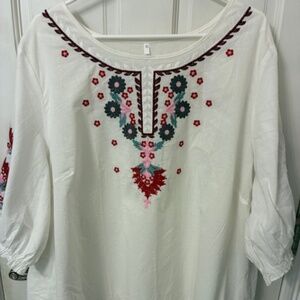 Shein Embroidered peasant top*** Read description for sizing!